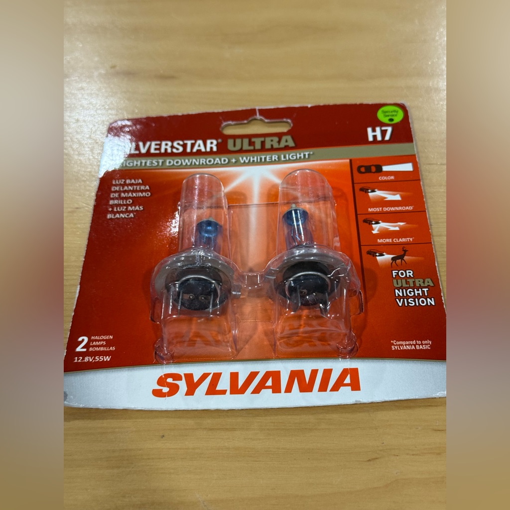 Sylvania Silverstar Ultra Headlight Bulb H7 (2) Pack New Sealed.